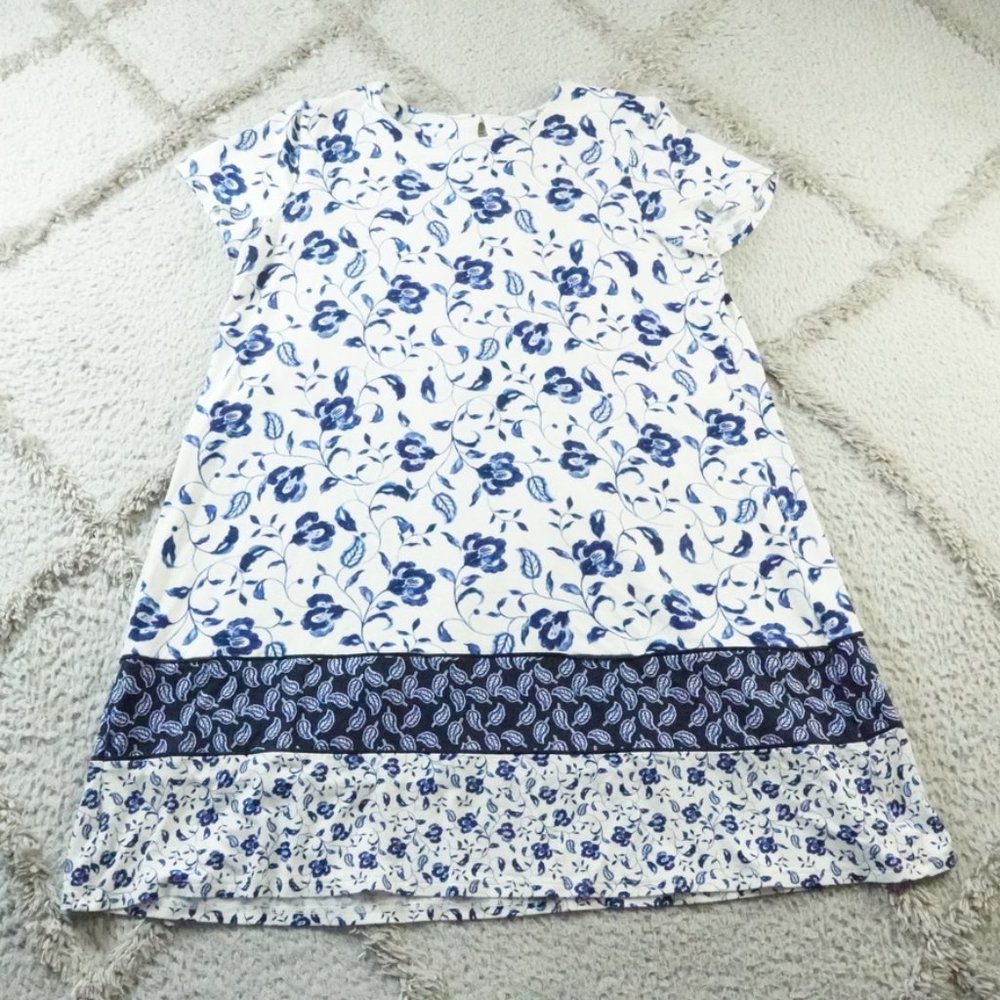 J.Jill Wearever Collection T-Shirt Dress Womens Petite Medium Floral Print